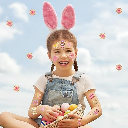 Miniatura 4 de 424 piezas de tatuajes temporales de vaquera, estilos con purpurina, suministros de fiesta de cumpleaños de caballo, suministros de fiesta de