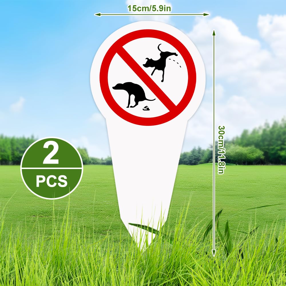 2 Pezzi Cartello No Cacca e Pipì per Cani, 30 x 15 cm, Cartelli di Divieto di Pipi per Cani, Cartello Divieto di Cacca cani per Prato Parco Giardini,Protezione UV Resistente Alle Intemperie,PVC