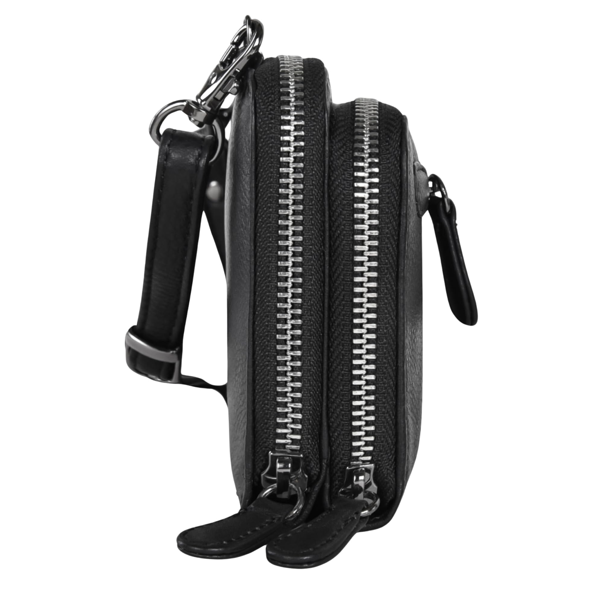 STILORD "Fara Handytasche mit Geldbörse zum Umhängen Damen Leder Umhängetasche Klein Echtleder Tasche und Geldbörse Retro Portemonnaie Frauen Farbe:schwarz