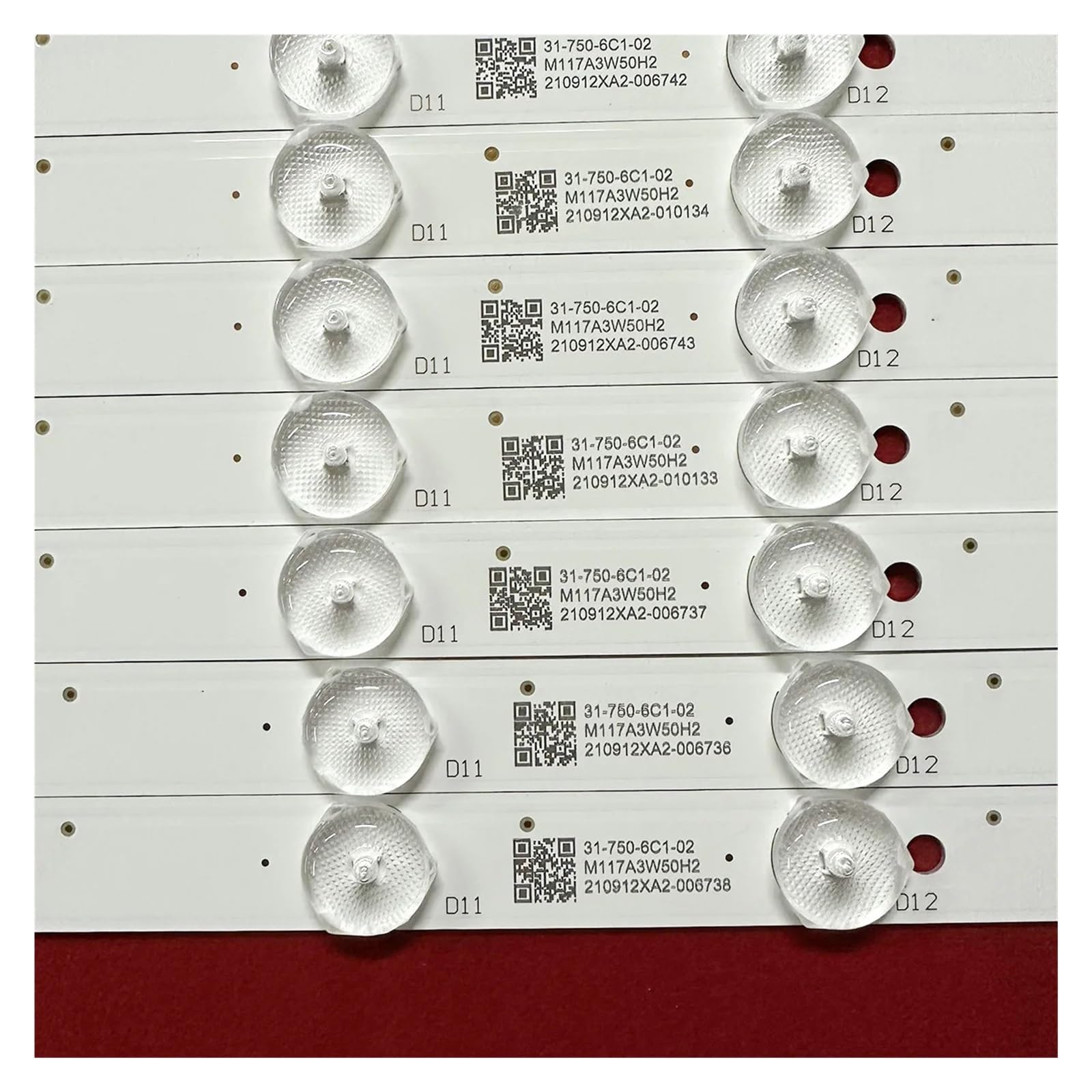 Striscia di retroilluminazione a LED for TV da 75" JJ-0613-D75080702AM-S | 823mm 14 lampade 31-750-8Q1-03 J 0606-75Q-2P7S-JJ