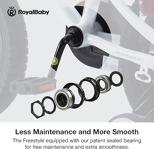 Miniatura 3 de RoyalBaby Freestyle - Bicicleta de aprendizaje para niños pequeños de 12 pulgadas, con ruedas de entrenamiento, para niños y niñas, principiantes de
