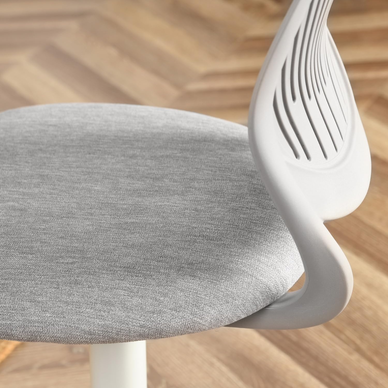 FurnitureR Ergonomiczne krzesło z regulacją wysokości, do domu, biura, gabinetu, jasnoszary, plastikowy, ciemnozielony, 38 cm x 39 cm x 75-85 cm