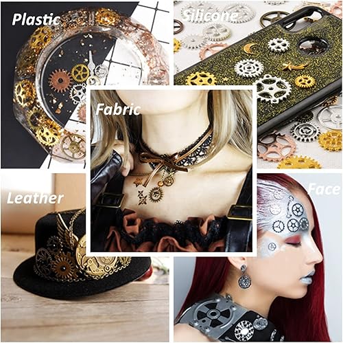 Miniatura 5 de ZOOFOX - Juego de 113 piezas de engranajes mixtos de bronce vintage para reloj, colgante de metal Steampunk para manualidades, accesorio de