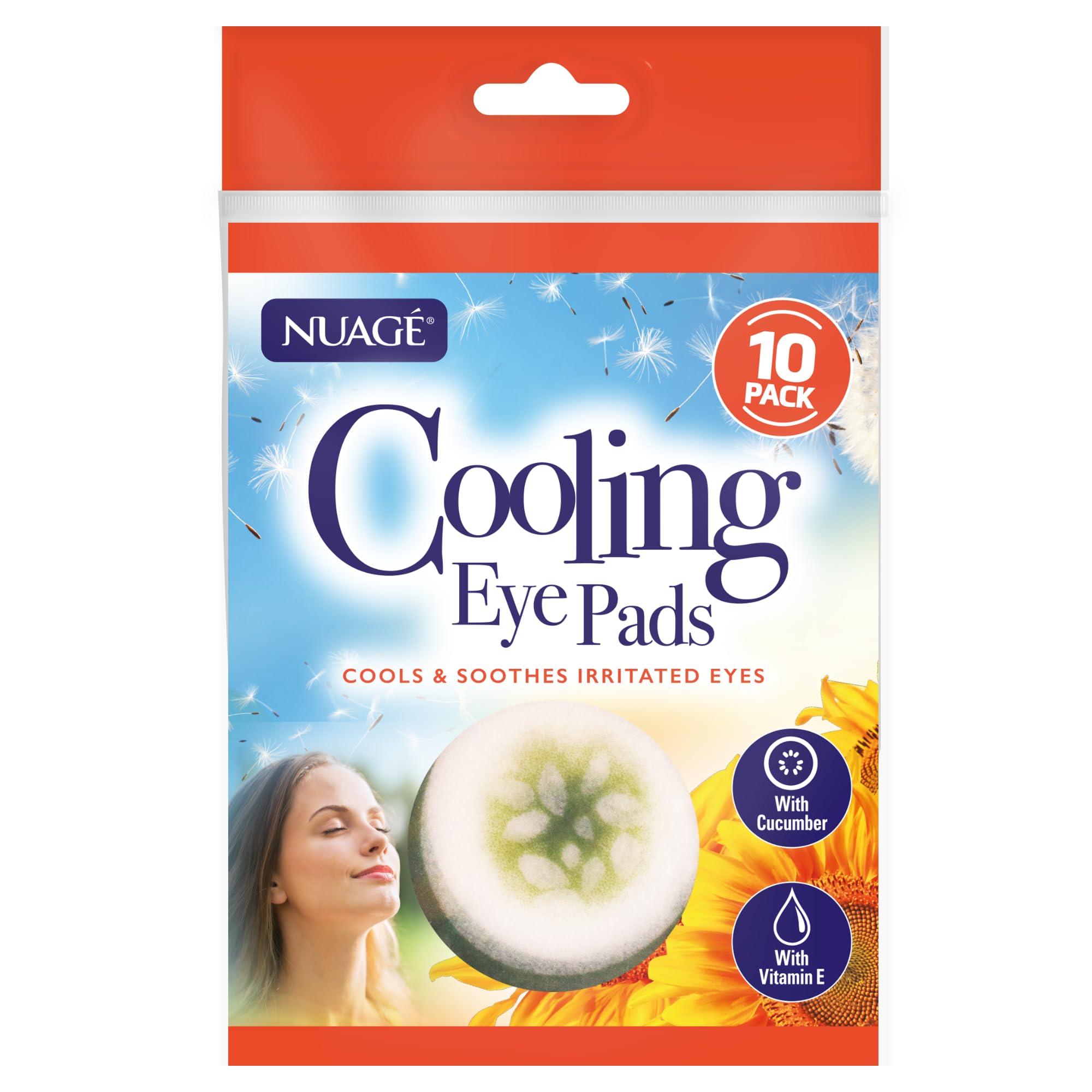 Nuage Cooling Eye Pads - Cools & Soothes Irritated Eyes | Infused with Cucumber & Vitamin E - Refresh & Revive | Suitable for Daily Use - Relax & Pamper (10 Pack)