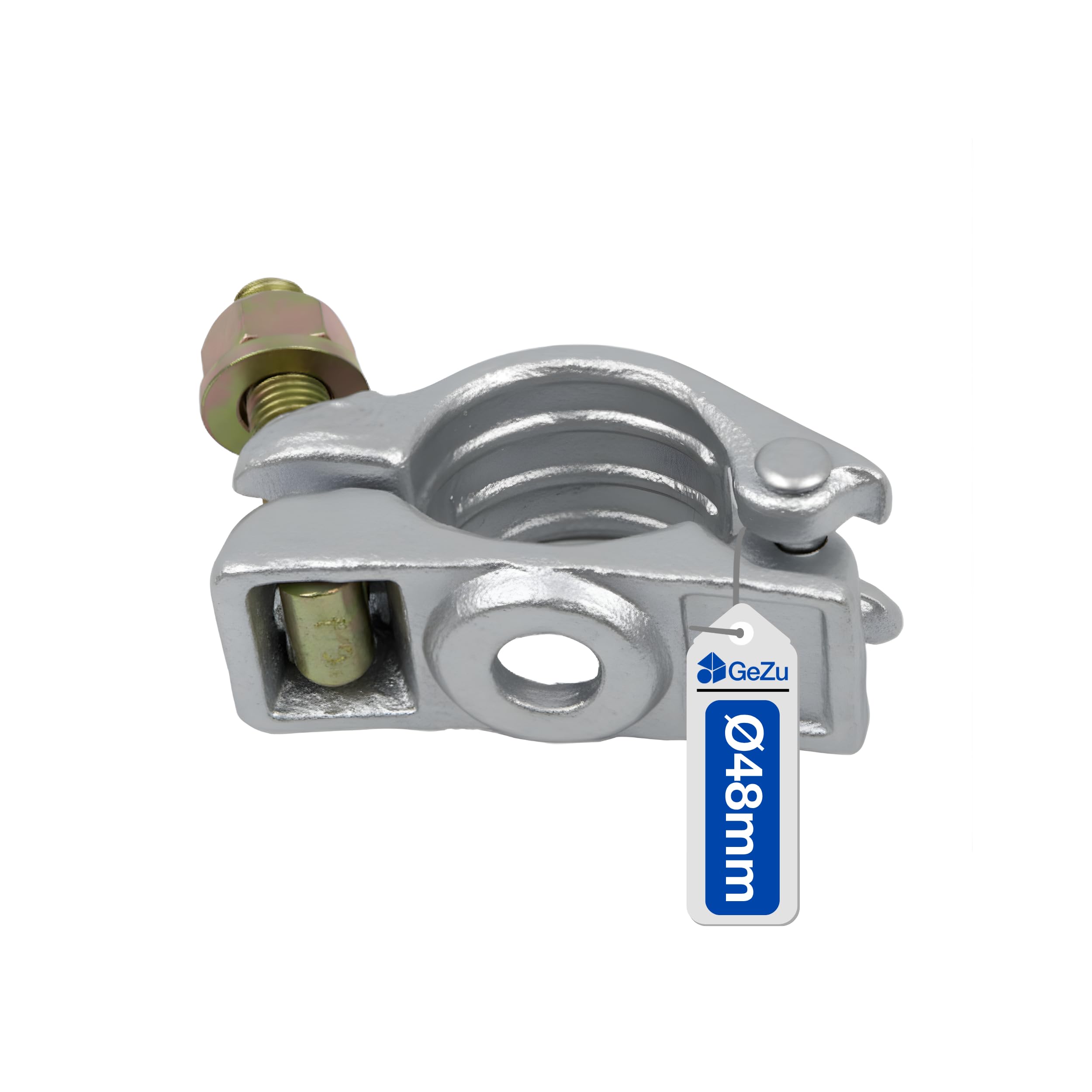 Gezu Impex Electroplated Half Coupler 48 X 48 Mm Clamp For Scaffolding Steel Pipe Construction Tubes Coupling
