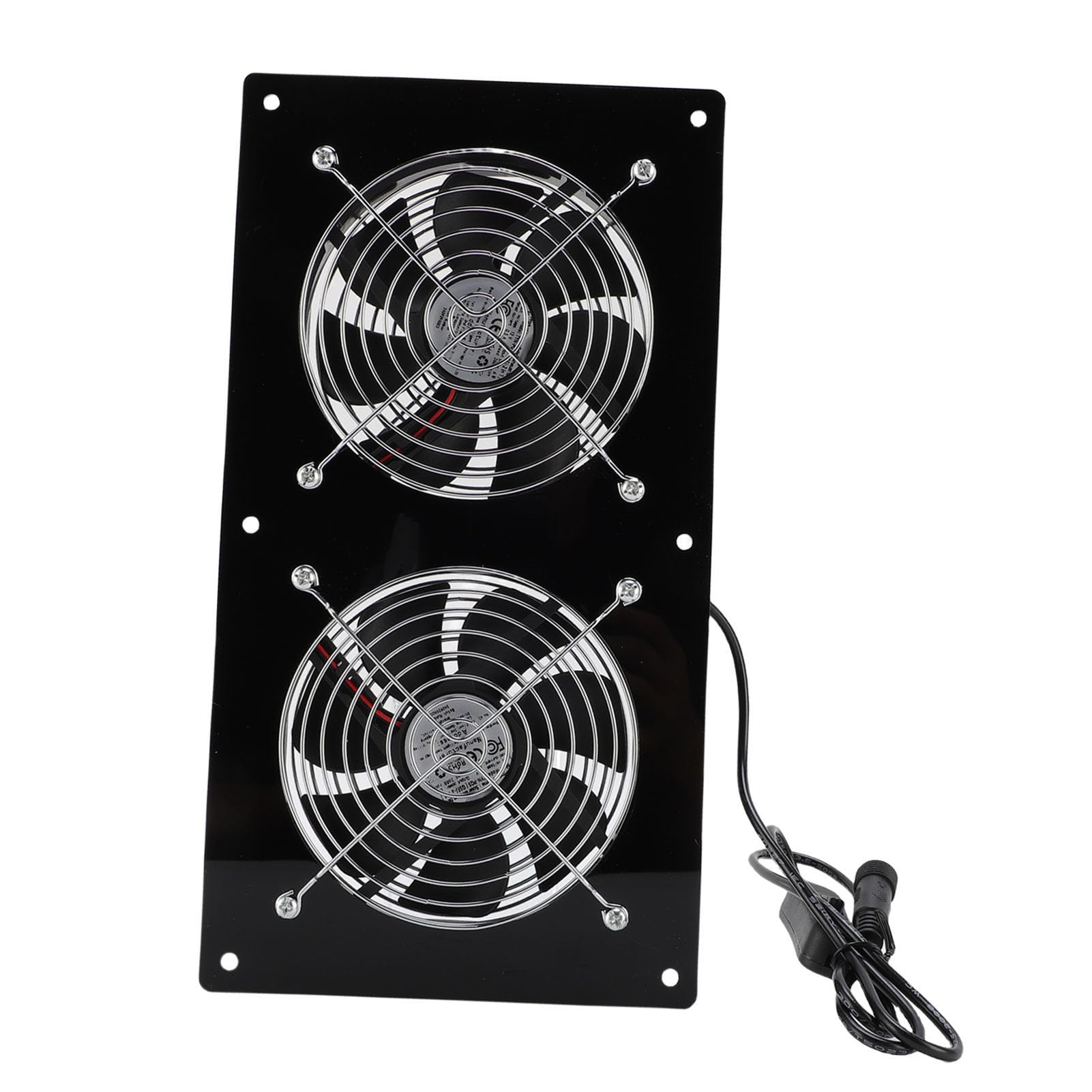 GLOGLOW Plastikowe Podwójne Wodoodporne Wentylatory Panel Słoneczny 15 W 2688 Obr./min dla Kurnika Szopa Szklarniowa Wentylacja Domu dla Zwierząt Zestaw Słonecznego Wentylatora Wyciągowego Stop