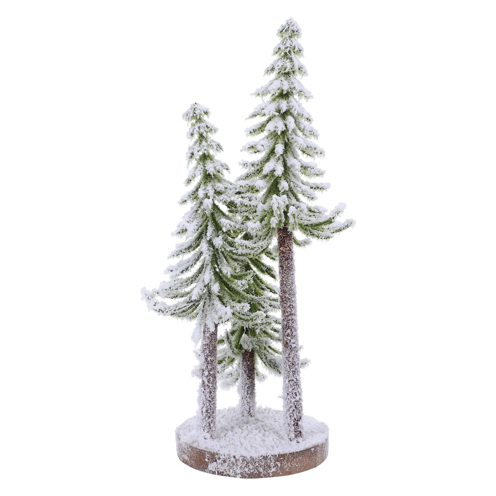 Zerodeko Albero di Natale artificiale innevato con base in legno, albero in