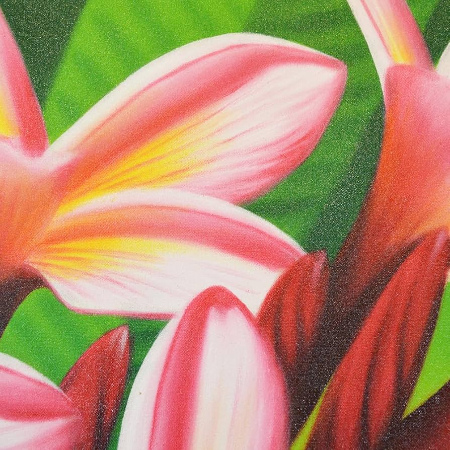 バリ絵画　蓮の花の絵画 木製フレーム付き バリ絵画 ロータス(40cm×50cm) 蓮 バリ雑貨 アート 花