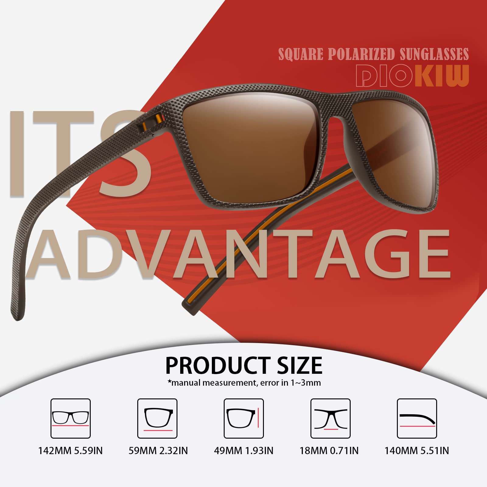 Amazon.com: Square Polarized Sunglasses for Men Vintage 