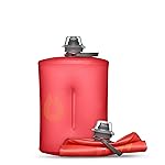 HydraPak Stow - Collapsible Backpacking Water Bottle (1 Liter) - BPA Free, Ultra Light, Spill-Proof Twist Cap - Redwood