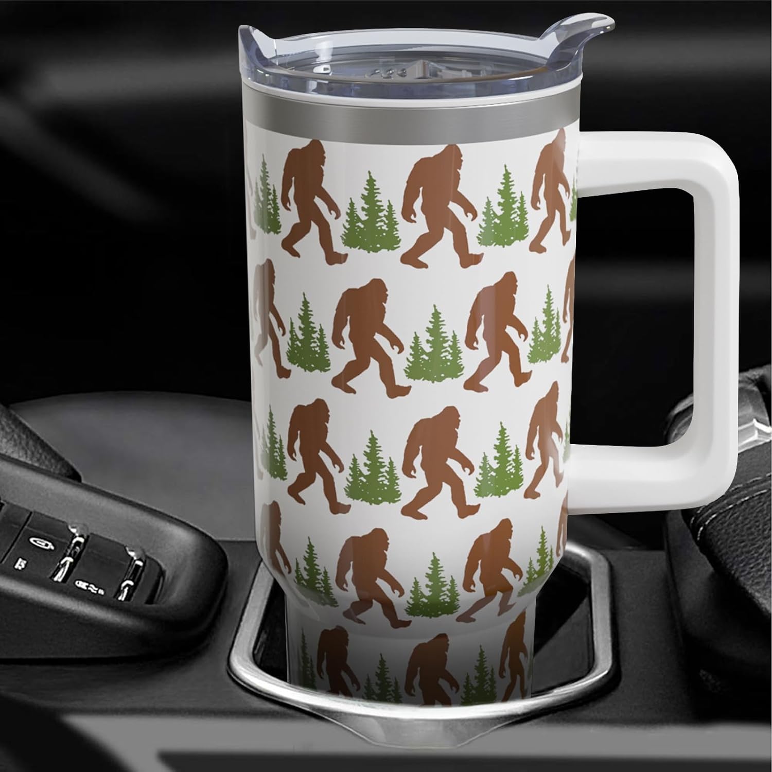 40oz Big/foot Tumbler with Handle - Sasquatch Gifts Cup for Dad Father's Day Birthday Christmas Gifts for Men - Image 4
