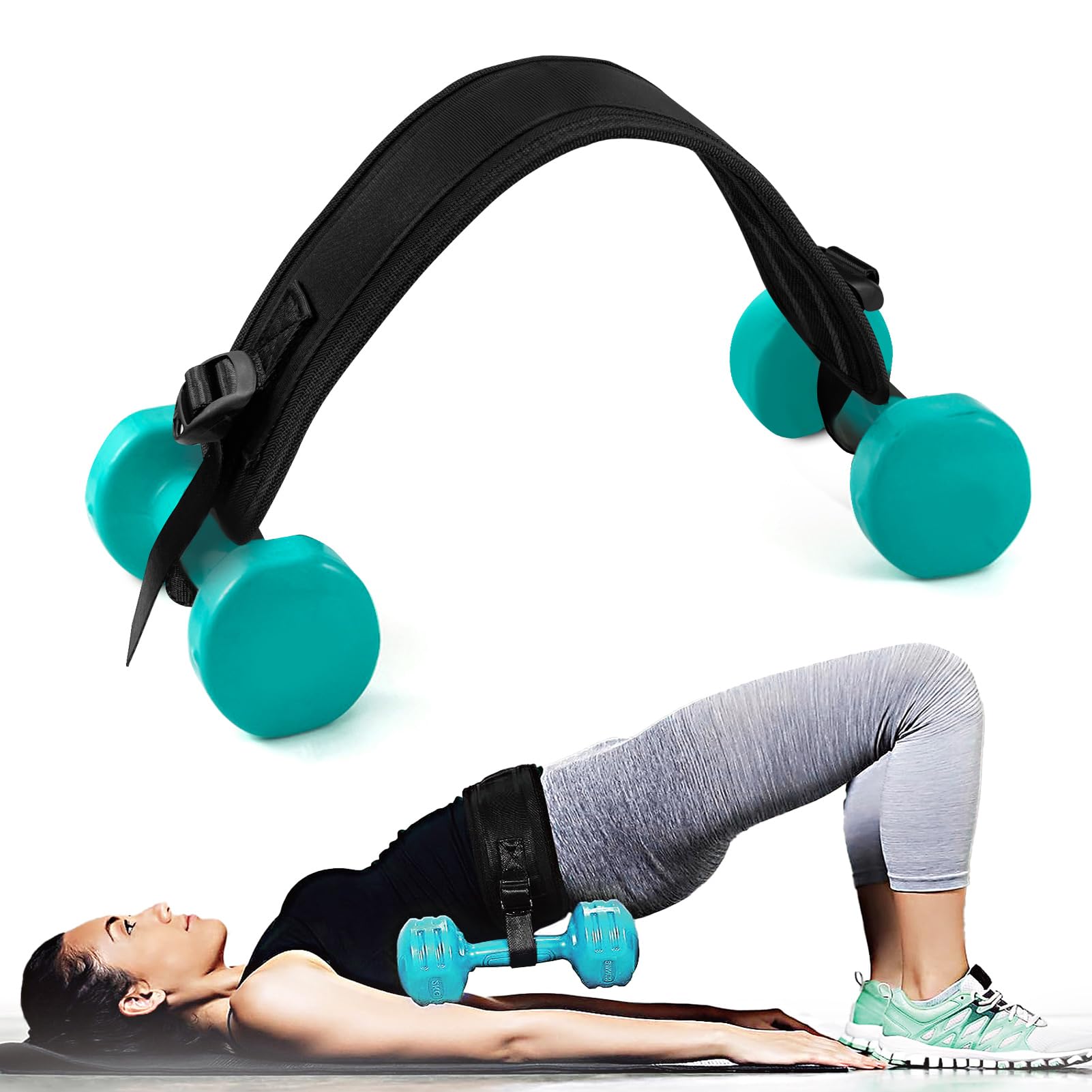 Hip Thrust Belt for Gym and Home Thickened Non-Slip Padding Weight Belt for Dumbbells Kettlebells Plates Adjustable Glute Training Belt