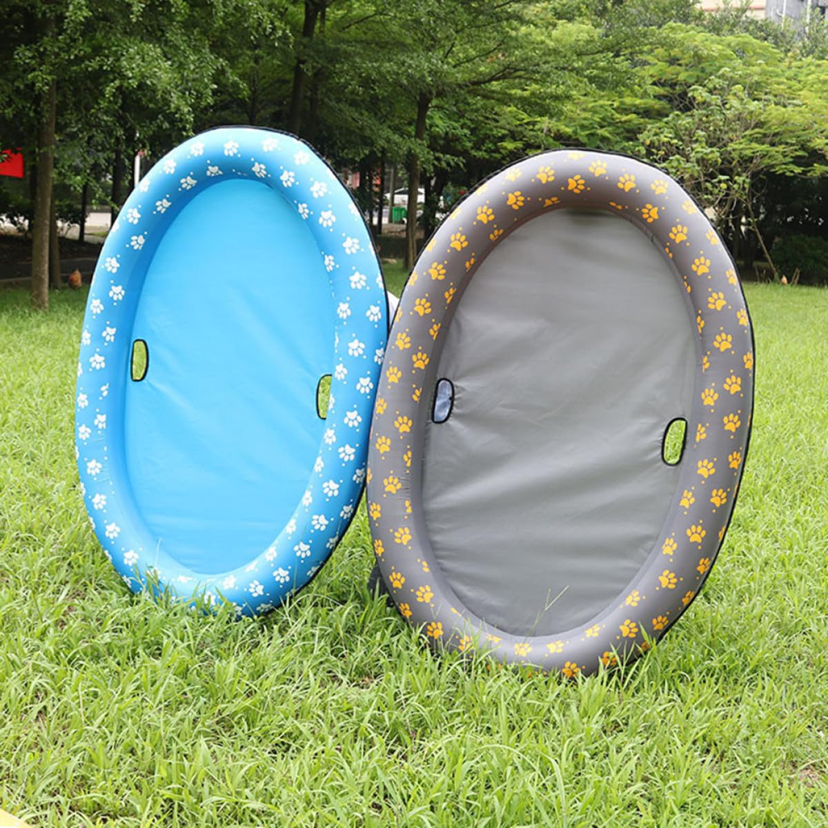Colchón Flotante Inflable para Mascotas Azul, Portátil y Plegable | Oxford y Pvc, para Perros y Otros Animales, Uso en Piscina o Estanque, Accesorios Aleatorios