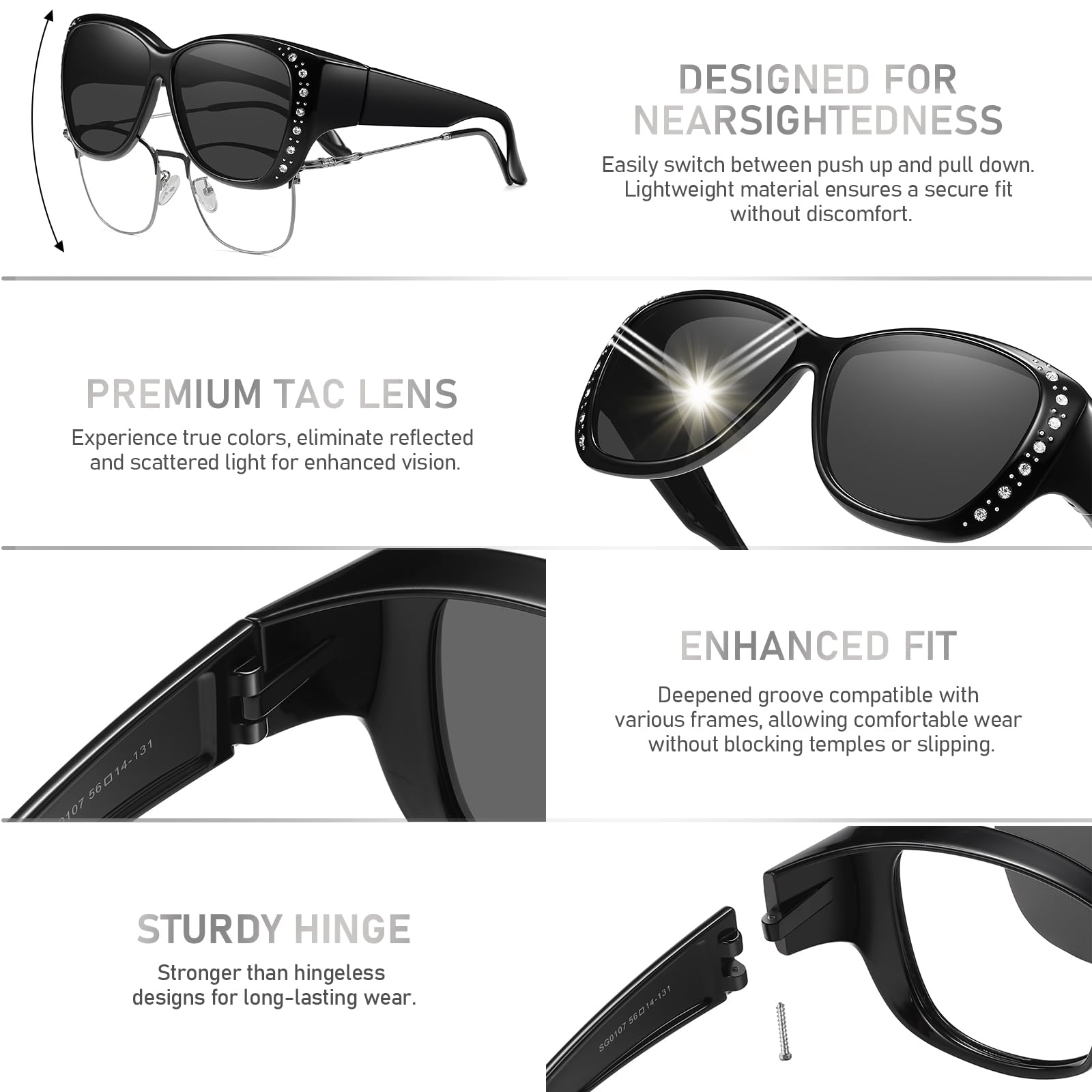 HAOLOTA Polarisierte Sonnenbrille für Damen und Herren, modische quadratische Form, UV-Schutz