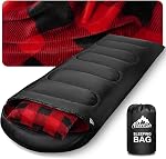 MEREZA Sleeping Bag for Adults Mens, Cold Weather Sleeping Bags XL Queen Size Sleeping Bag with Compression Sack for All Season Camping Hiking Backpacking