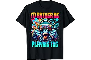 I'd Rather Be Playing Tag Gorilla VR Gamer Gorilla Monke Tag T-Shirt