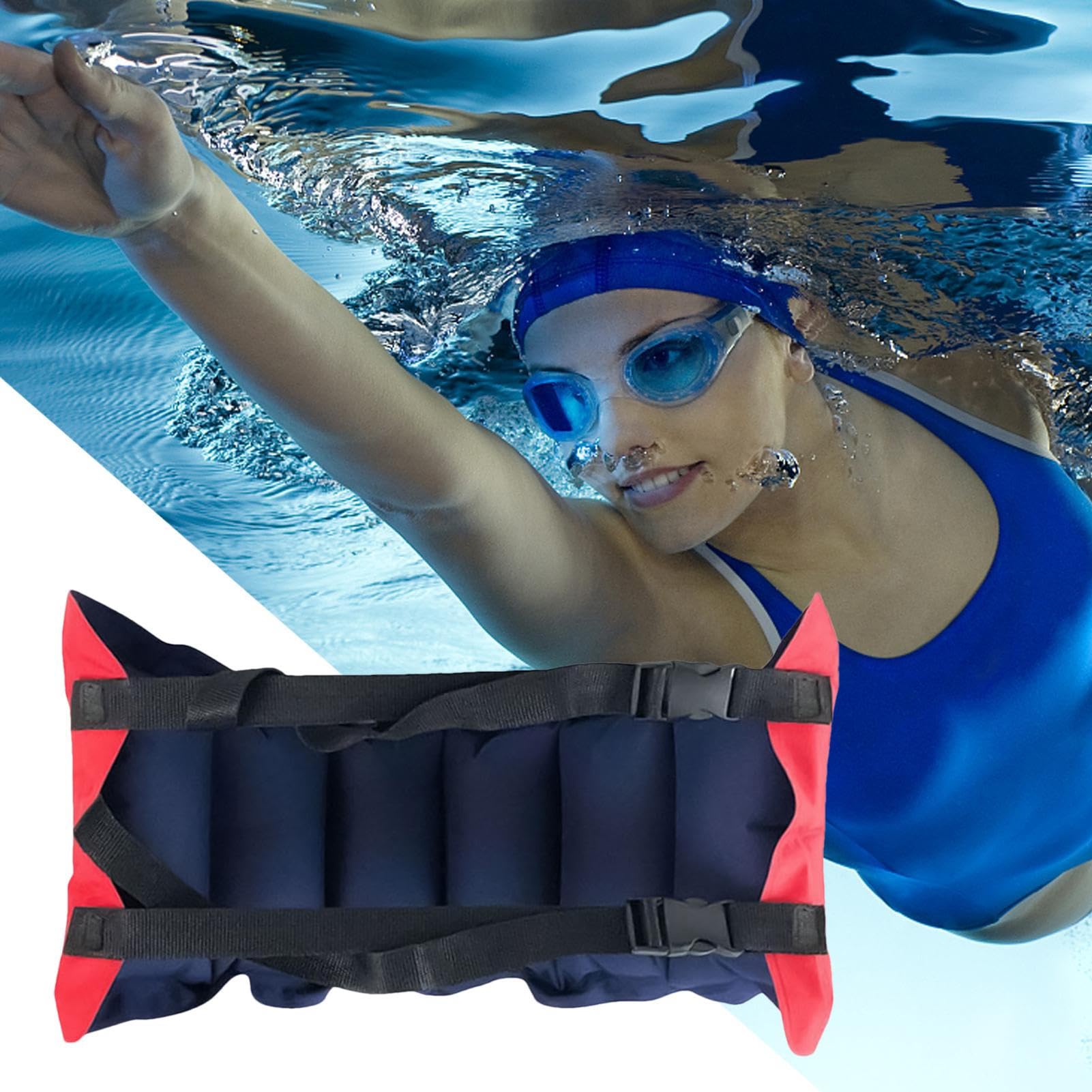 Schwimmgürtel für Erwachsene Frauen, Flotationsgürtel für Erwachsene, Aufblasbar flexibler Schwimmring mit Schnalle, Faltbares Schwimmergerät für das Unterrichten von Schulungen für offenes Wasserprax