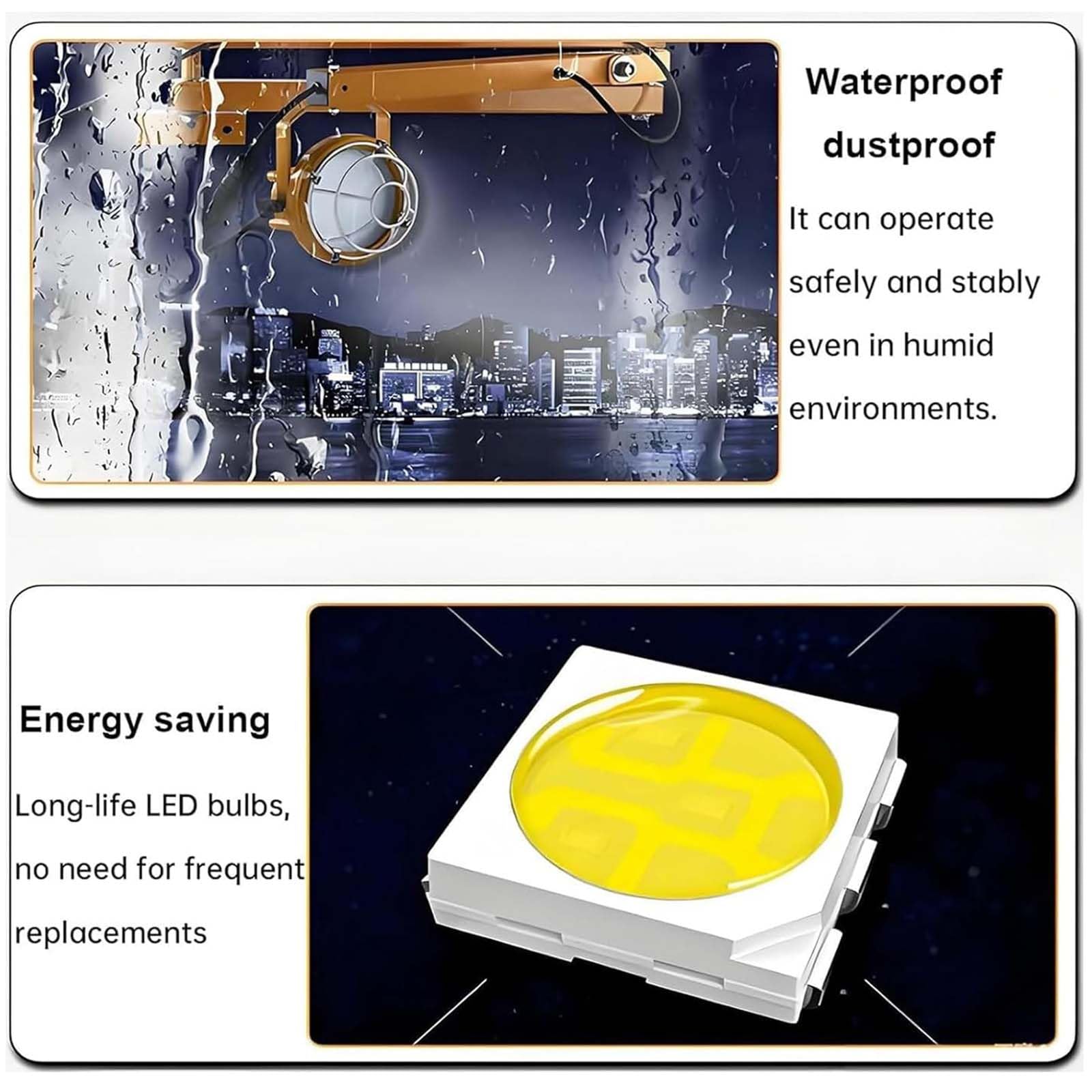 Lampa dokująca LED z głowicą stalową obrotowa 360° 50W | Składana jednoramienna wodoodporna IP65 kąt wiązki do przyczep doków magazynów i kontenerów