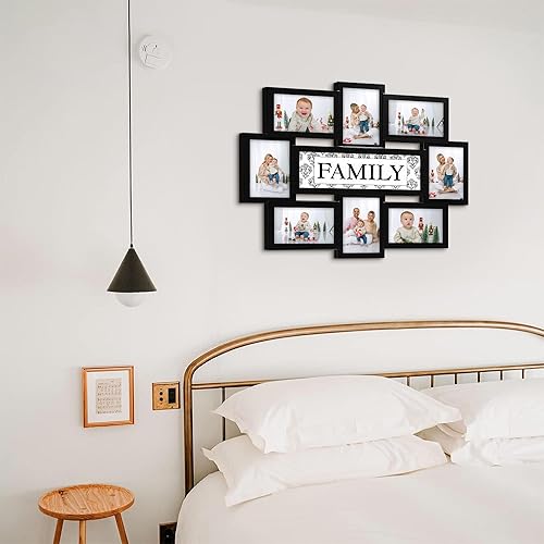 Miniatura 4 de HELLO LAURA - Marco de collage de fotos para pared, marcos de fotos familiares, decoración de pared, 8 aperturas para tomas de fotos de 6 x 4