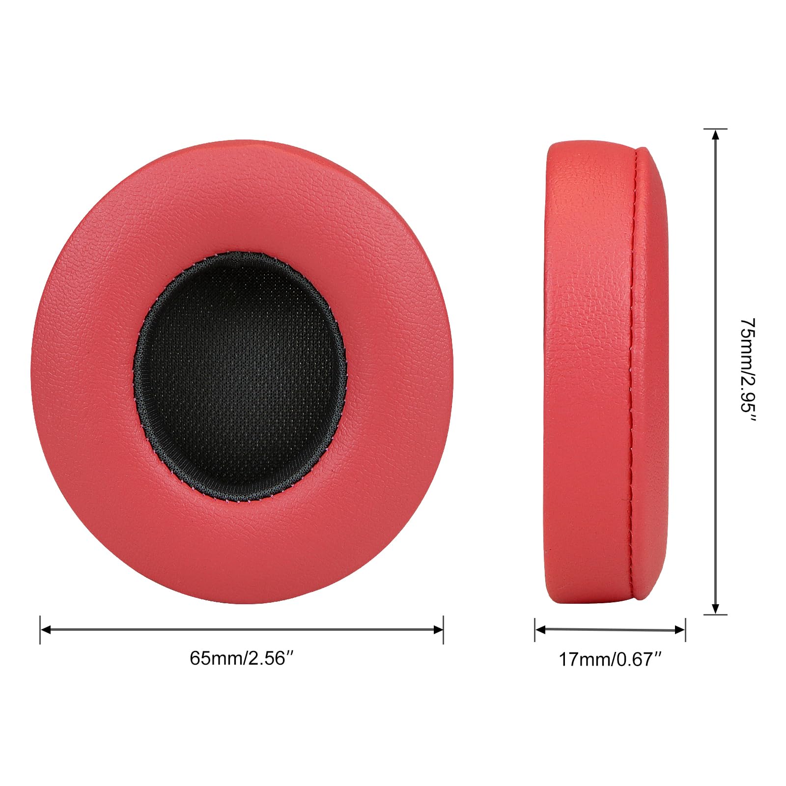 SINOWO Earpads Replacement for Beats Solo 2 & Solo 3 Wireless On-Ear Headphones,Solo2 Solo3 Ear Pads Cushions with Noise Isolation Memory Foam,Soft Protein Leather(Psychedelic Red) - Image 4