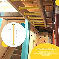 Vista 3 de Juego de 6 barras de mono para patio trasero, peldaños de escalera de acero para exteriores, asas de escalada de seguridad, 16.5 pulgadas