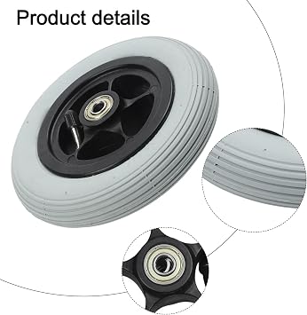 For Ottobock Compatible Electric Wheelchair Front Wheel 15 cm Outer Diameter 3.3 cm Tire Width Dual Axle Options (42 by 6-inch)