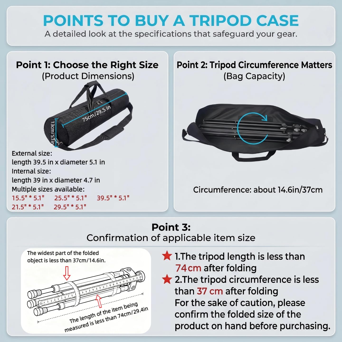 Padded Tripod Carrying Case, Heavy Duty Tripod Bag with Shoulder Strap & Handle, Universal for Mic, Drum Hardware, Speaker, Ring Light, Projector & Light Stand (29.5x5.1x5.1 in)