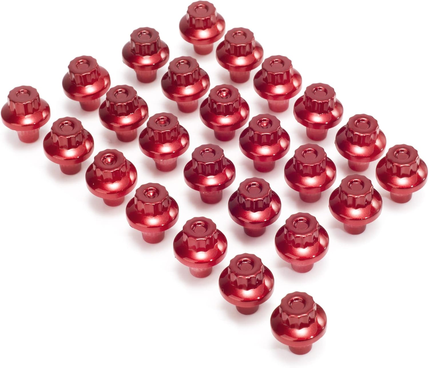RTRHINOTUNING 7.2mm/0.28in Wheel Rim Lip Rivets Nuts Replacement Rivets Stem Length-8.2mm, Candy Red 50pcs