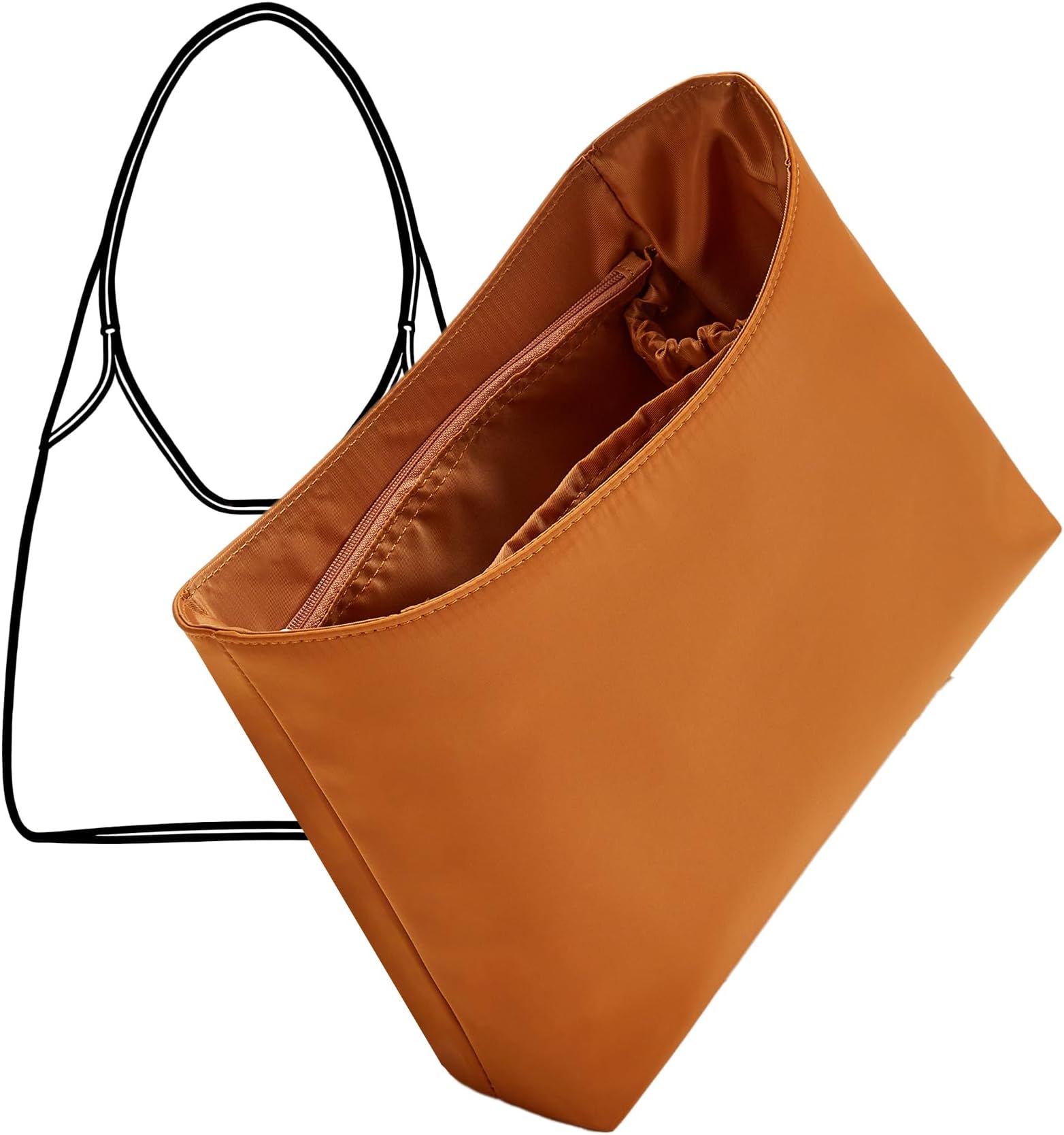 OAikor Brooklyn 28 Bag Insert, Nylon Purse Organizer Insert Custom-Fit for Coach Brooklyn 28 Shoulder Bag, Lightweight Waterproof Handbag Shaper Protector with Zipper Pocket Bottle Holders, Honey