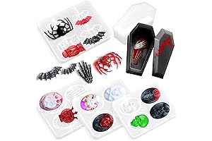 Kalolary 6-Piece Resin Mold Coffin Kit for DIY Coffin Storage and Art Projects