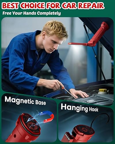 Miniatura 3 de Coquimbo Herramientas de regalo para hombres, papá, marido, luz LED recargable, accesorios para parrilla, linterna magnética con gancho para colgar