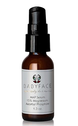 Babyface Potente suero de vitamina C, súper fuerza 15% MAP, brillo y tono de piel uniforme, no irrita para pieles sensibles (1.3 oz)