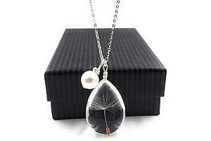 Aimee Tresor Jewelry's Exquisite Glass Dandelion Wish Pendant Necklace