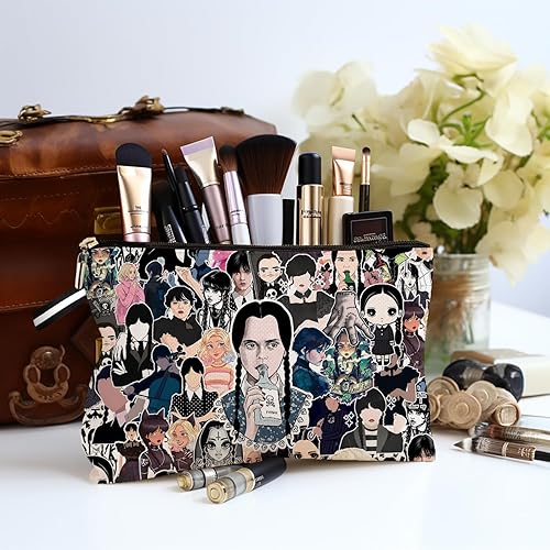 Miniatura 3 de Bolsa de cosméticos de mercancía de miércoles, regalo para amantes de la película de terror, bolsa de maquillaje de regalo de miércoles, regalo