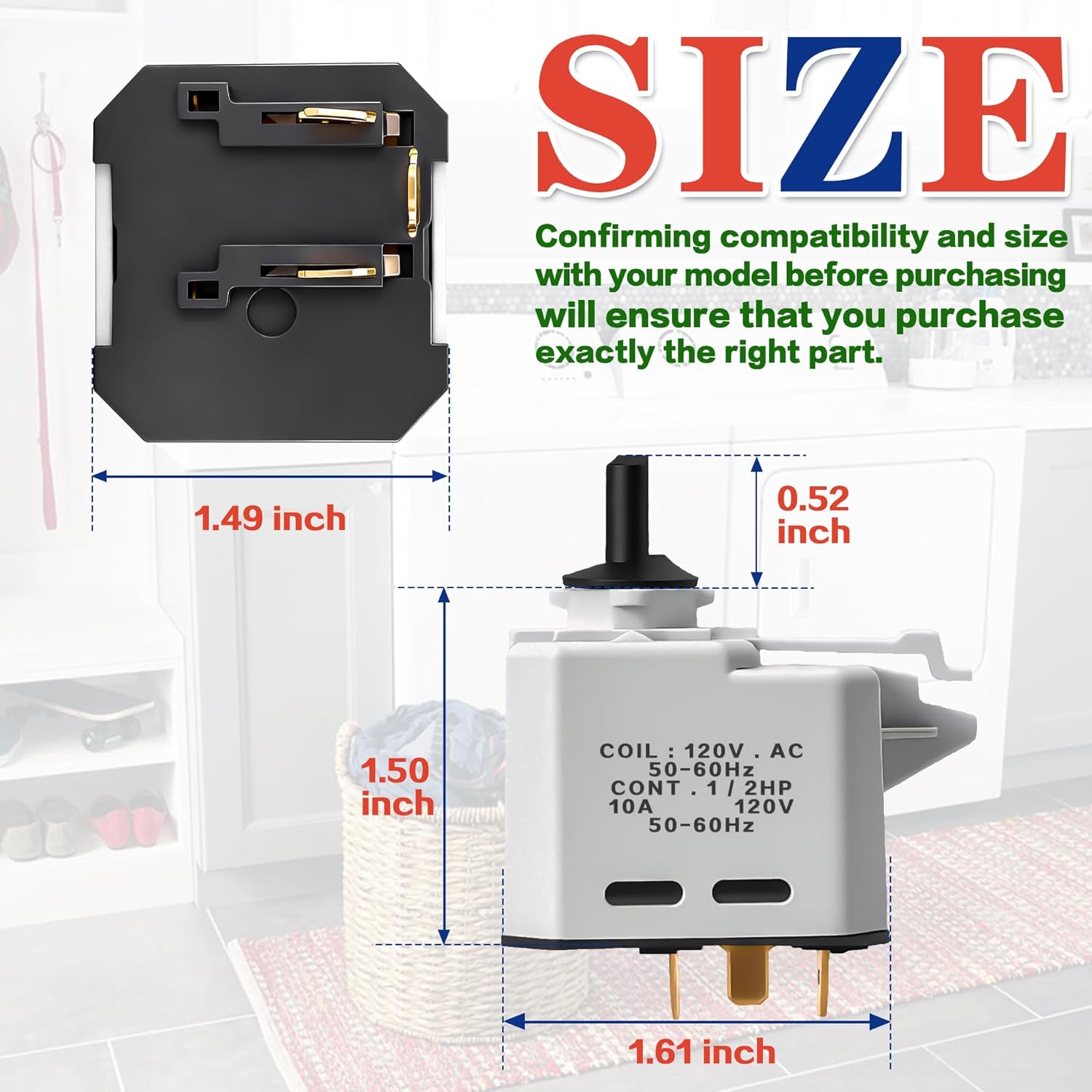 W10563095 Dryer Start Switch, Dryer Push to Start Relay Switch Replaces WPW10563095, 3022058, AP6023004, PS11756343, Compatible with Whirl-Pool Ken-More May-tag