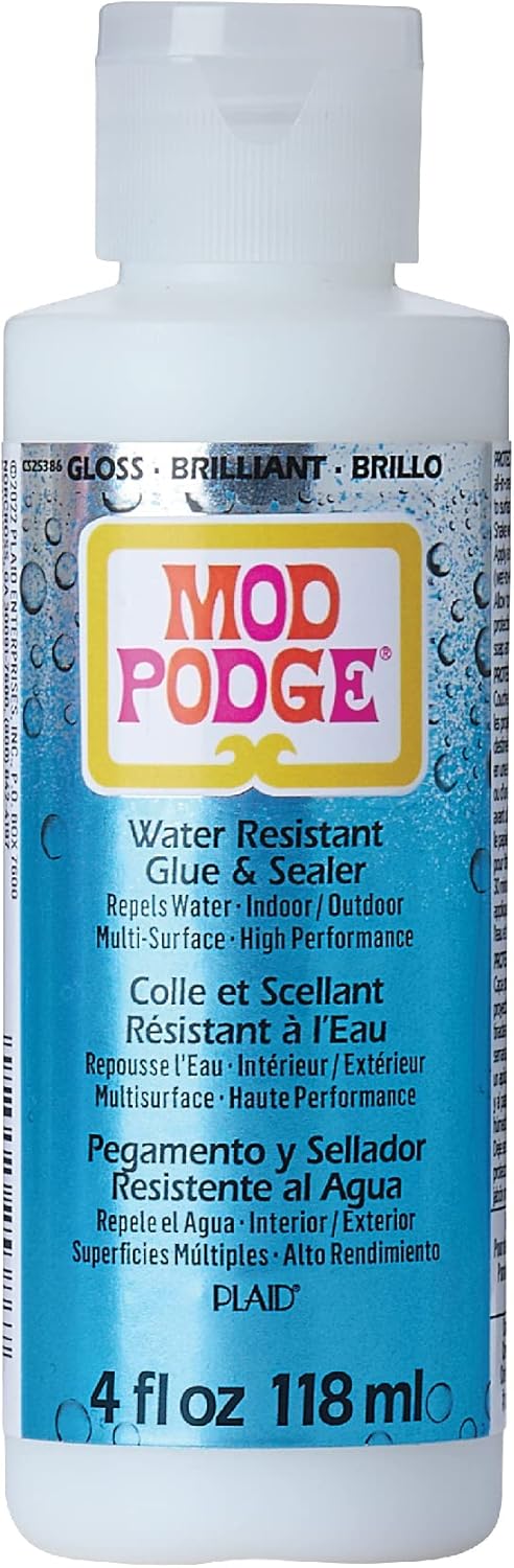 Mod Podge Water Resistant Glue and Sealer, 4 fl oz Premium Acrylic Craft Sealer, Perfect for Easy to Apply DIY Arts and Crafts, CS25386