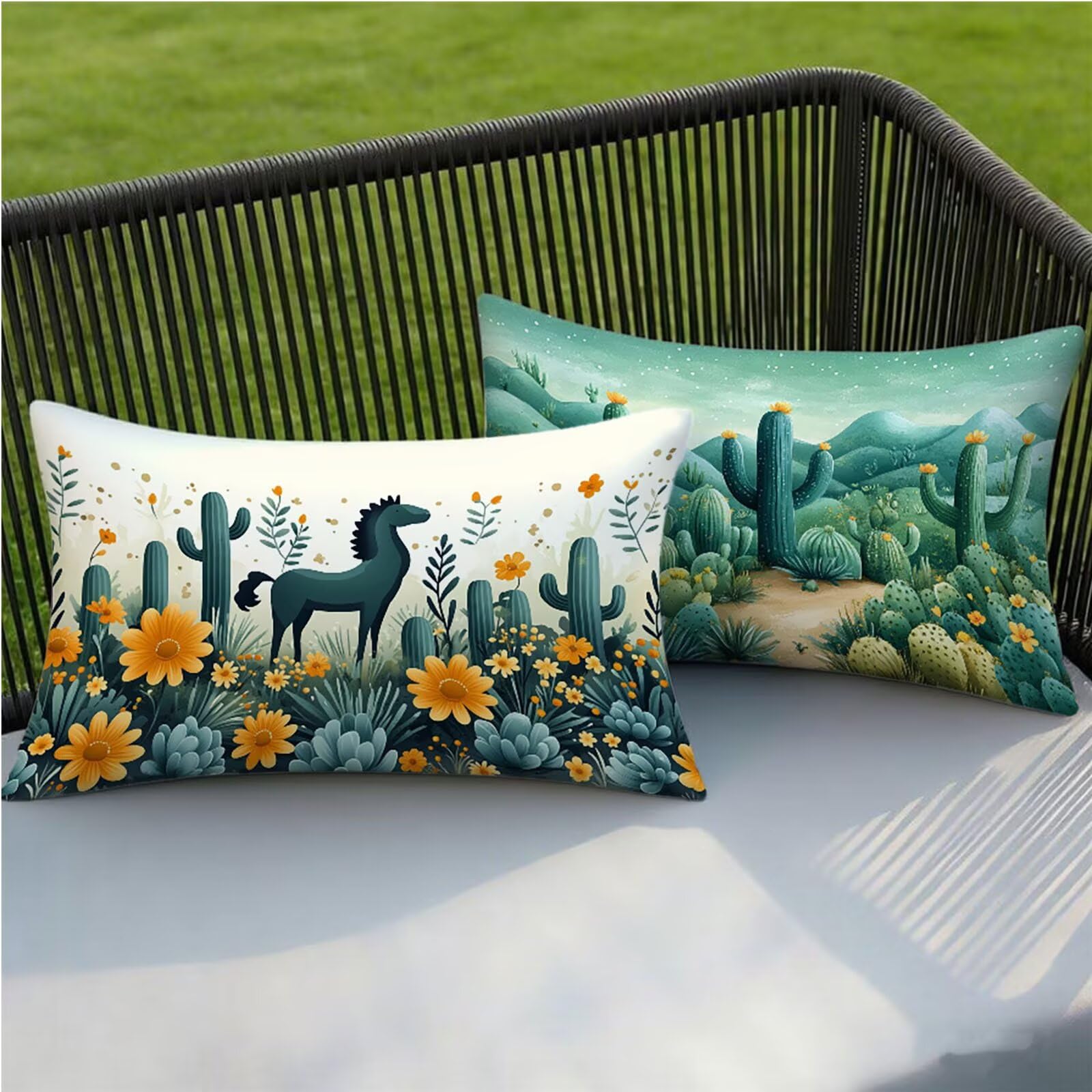 Federe Cuscino 60x80 Set di 2, Verde Federe Cuscini Divano Lino, Rettangolari Copricuscini 60x80cm Con Cerniera Invisibile, Copricuscino per Camera Letto Casa Decorazioni Regalo, Nordico kj-6615
