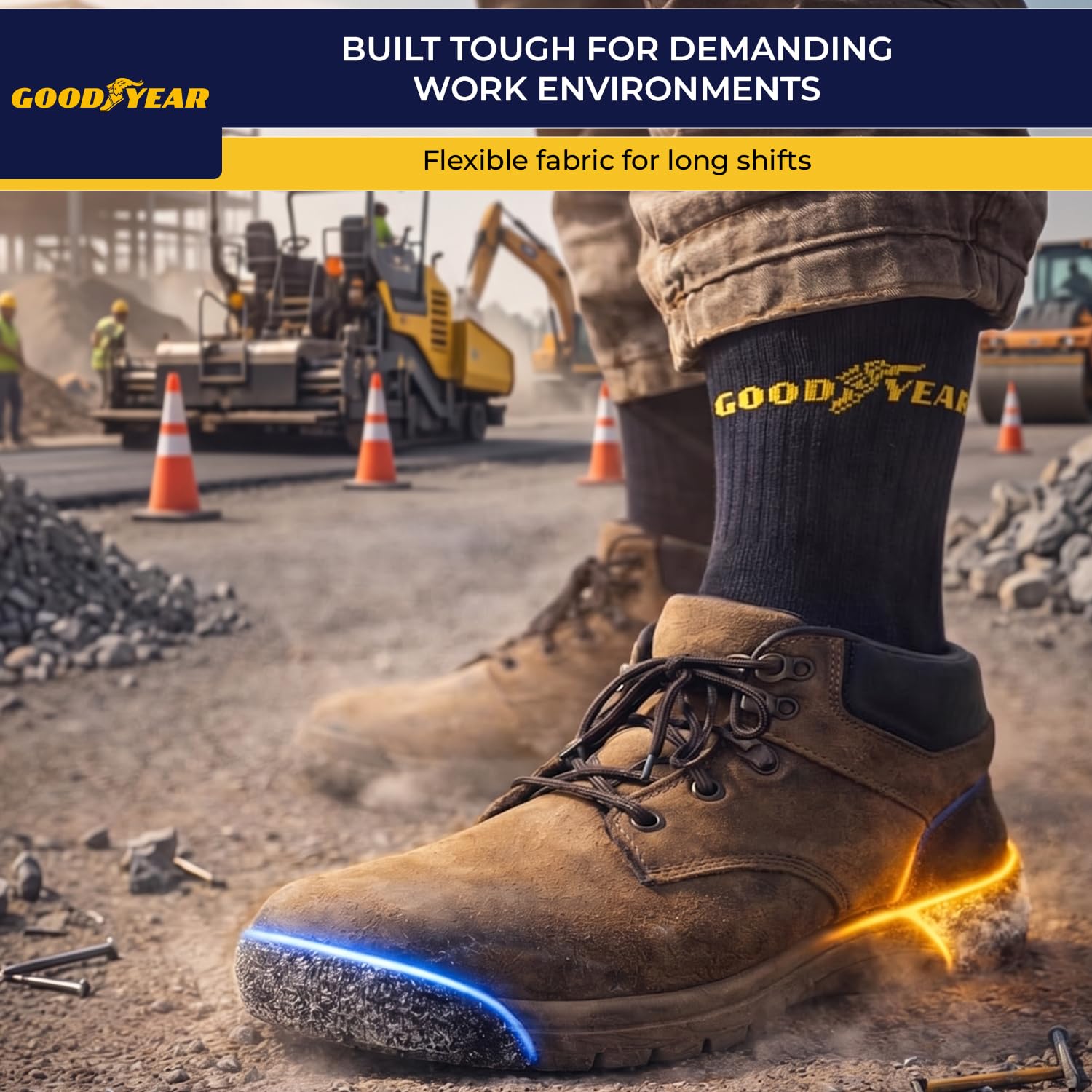 Goodyear Skarpety robocze, uniseks, Heavy Duty, 5 par (10 sztuk)