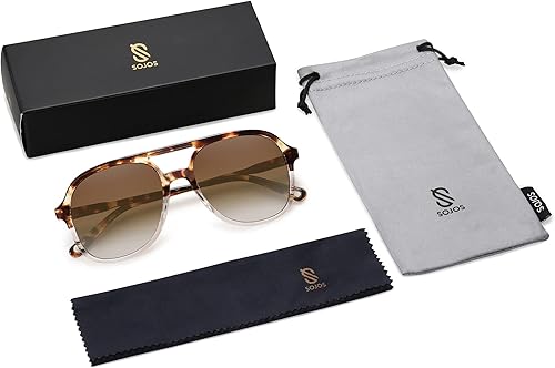 Miniatura 5 de SOJOS Gafas de sol estilo aviador polarizadas retro para mujeres y hombres, clásicos de los años 70, estilo vintage, cuadrados, estilo aviador,