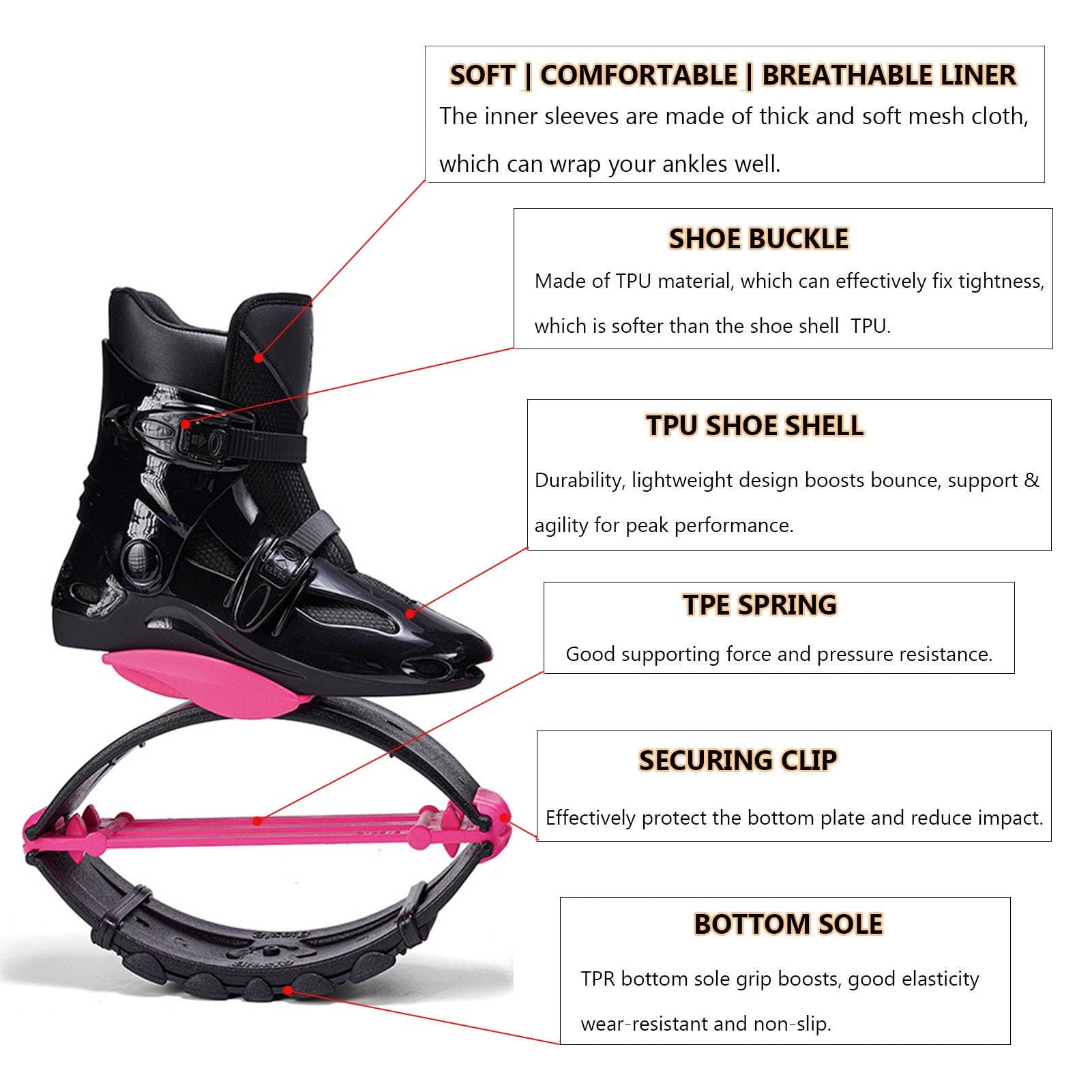 Jumps Botas Zapatillas De Salto For Fitness Y Entrenamiento, Cómodas Y De Bajo Impacto, Botas De Running Antigravedad Unisex (Tallas 35-43 EU)