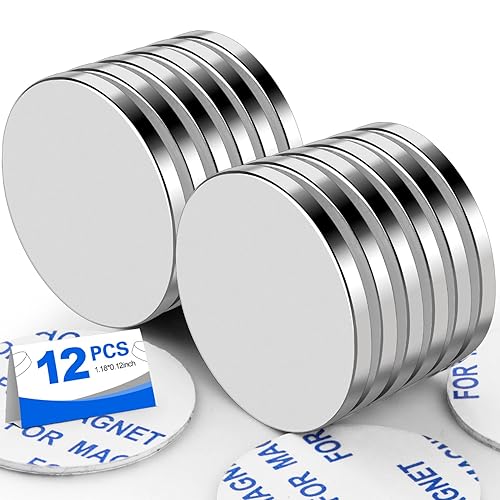 Imanes de disco de neodimio superfuertes con adhesivo de doble cara, potentes imanes permanentes de tierras raras. Imanes para nevera, bricolaje,