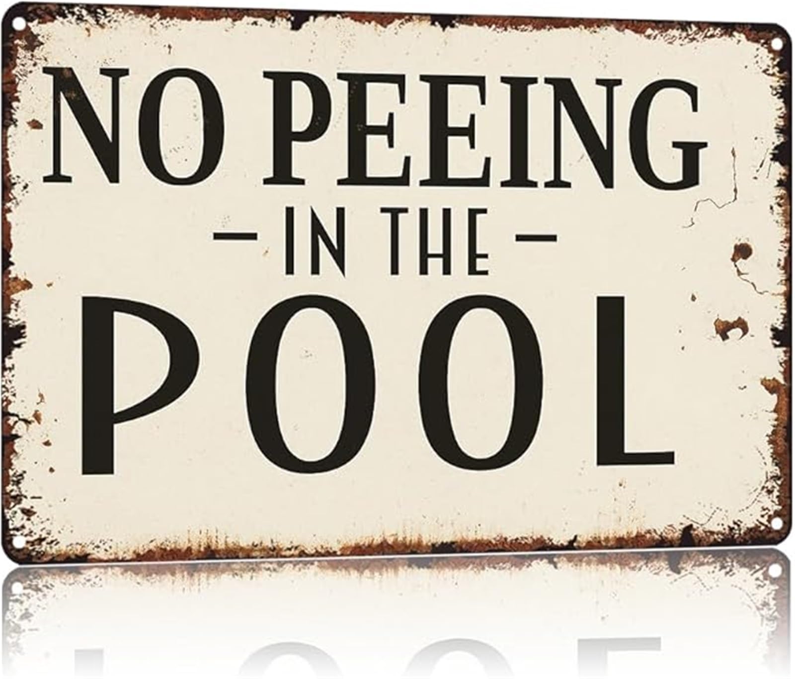 NWPNLXEA Pool Rules Humor Sign No Peeing In The Pool Vintage Aluminum Metal Tin Sign for Bathroom Backyard Patio (8 X 12 in)