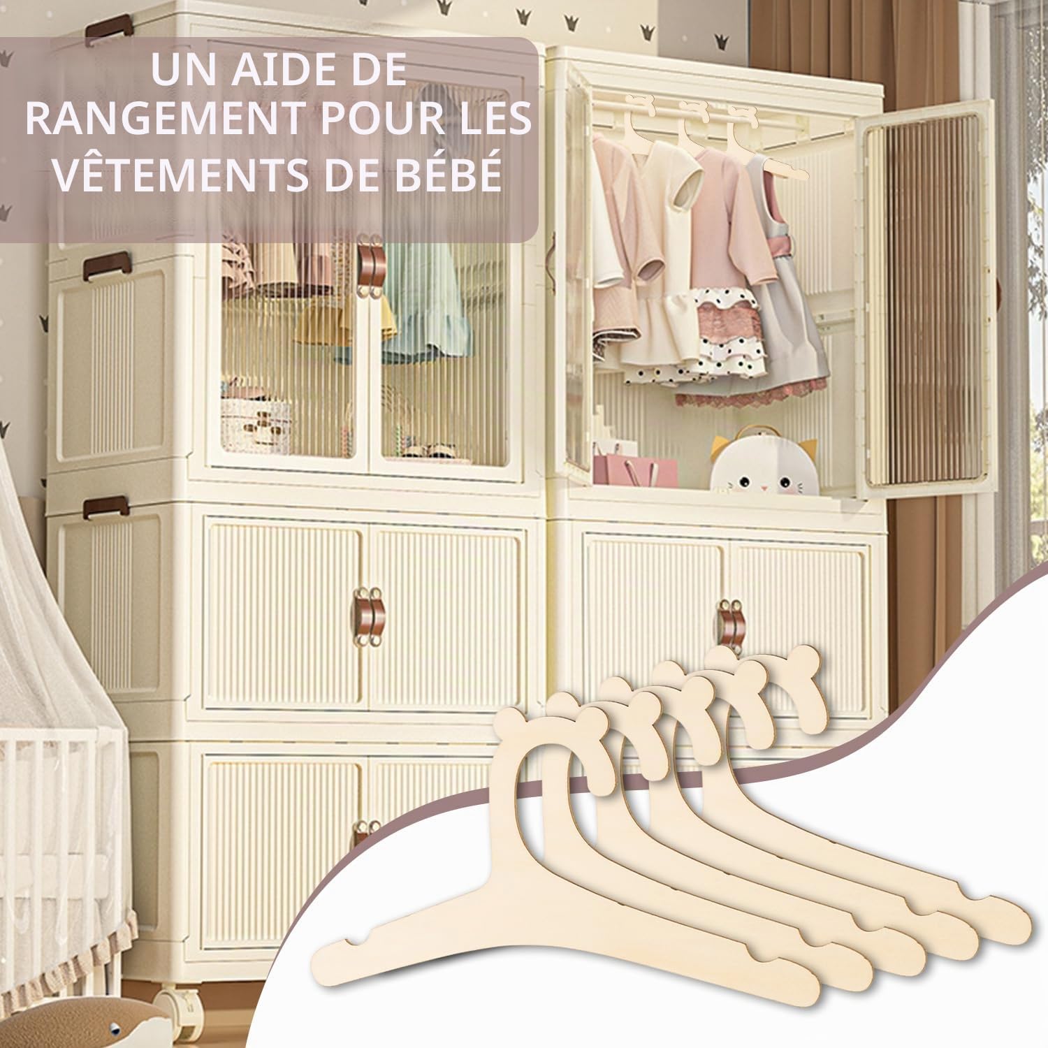 Lot de 50 cintres en plastique violet pour bébé - haute qualité - mixte - enfant - Maison