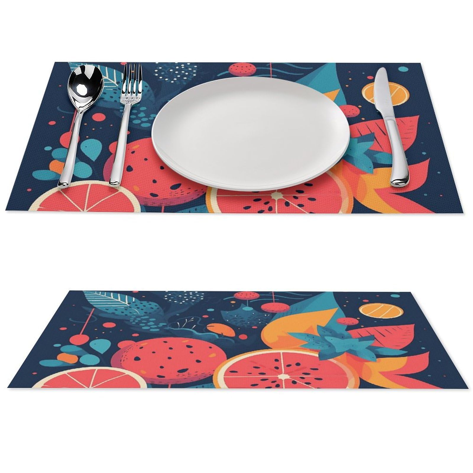 Sets de table en PVC tissé lot de 6 résistant à la chaleur pour cuisine 45x30 cm