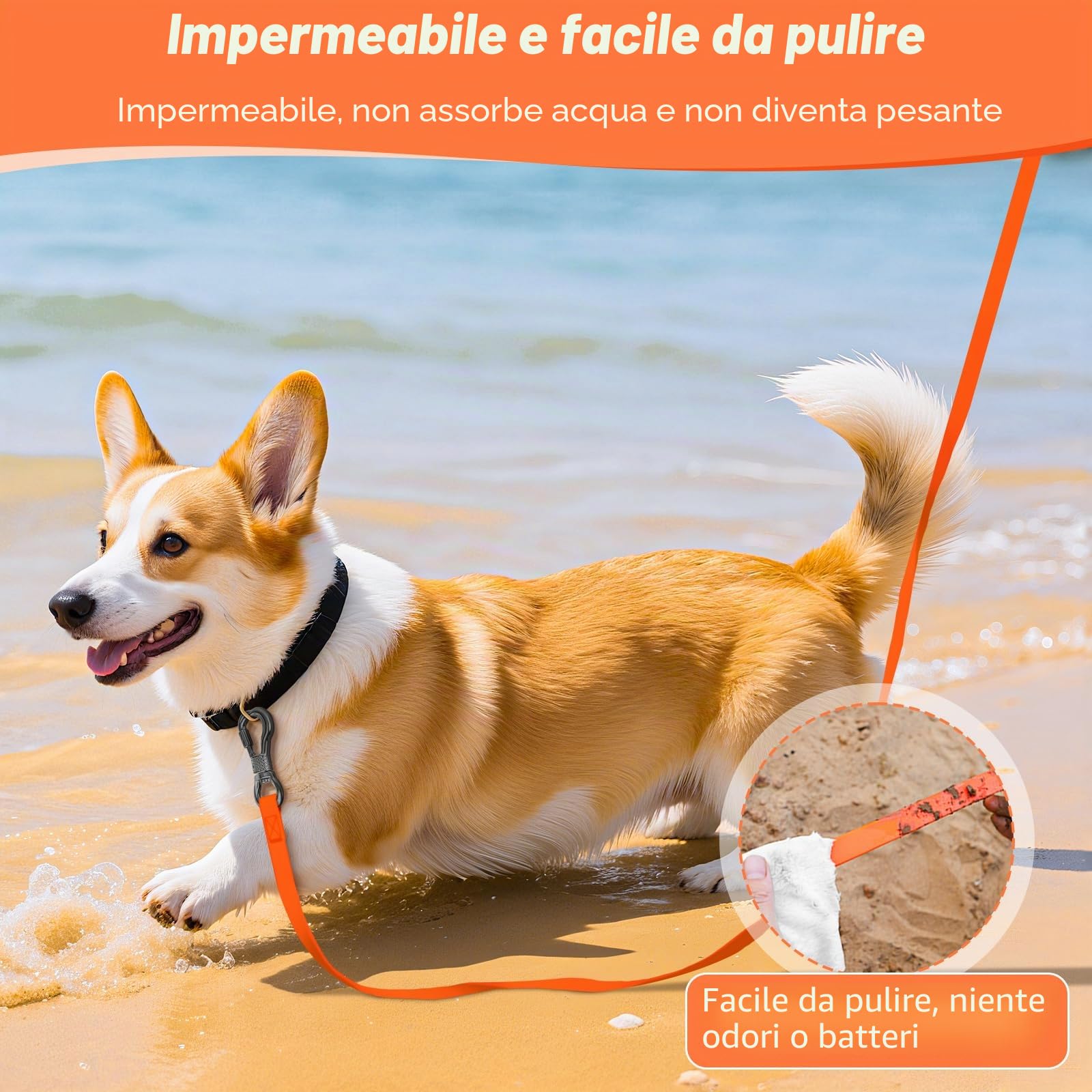 X XBEN Guinzaglio Addestramento Impermeabile per Cani 1,5M 3M 5M 8M 10M 12M 15M 20M 25M 30M, Lunghina con Maniglia Confortevole, Gommato,Resistente Adatto per Tutti i Cane