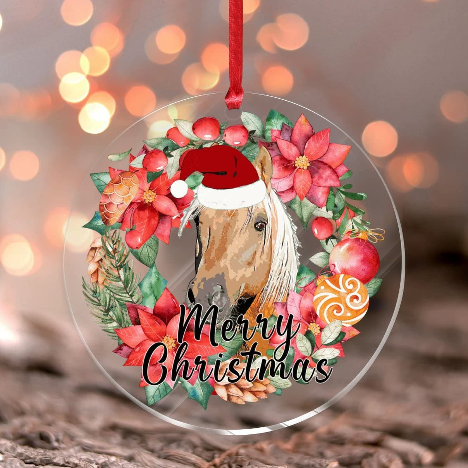 Schilderij van een paard met een kerstmanhoed met een kerstcadeau AI Generative | Premium AI-gegenereerde afbeelding Schilderij van een paard met een kerstmanhoed met een kerstcadeau AI Generative | Premium AI-gegenereerde afbeelding