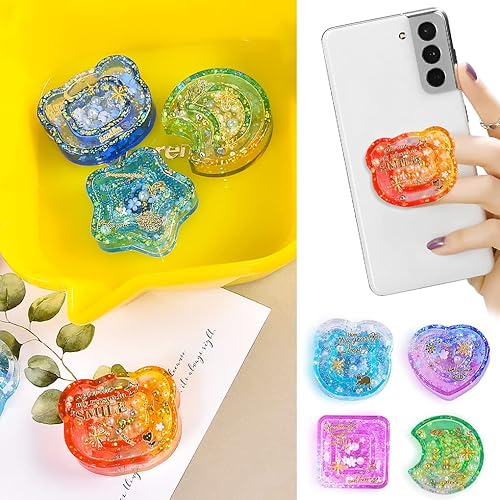 Miniatura 2 de FineInno 8 moldes de fundición de resina de doble capa con 80 hojas de sellado, molde de resina epoxi de arena movediza, corazón, estrella,