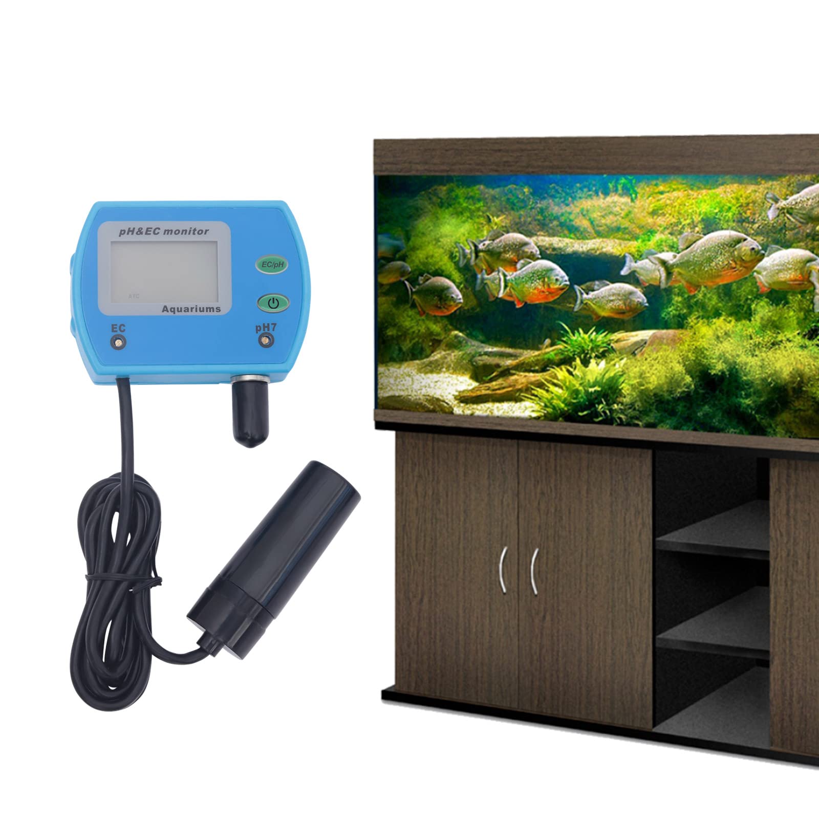 Tester d'acqua 2 in 1, tester digitale di qualità dell'acqua e campo di misurazione EC 0,00 – 14,00 pH EC ammonta a 0,00 – 19,99 ms/cm per piante, acquari potabili, ecc