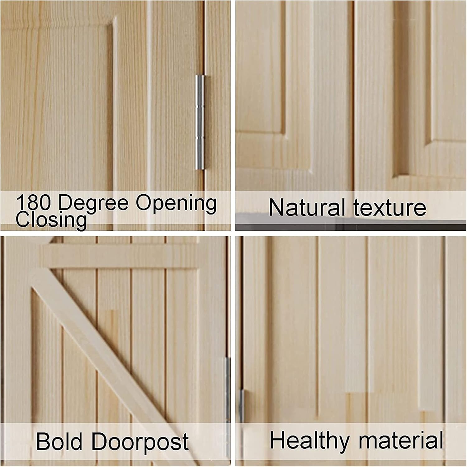 Cafe Swinging Doors Indoor Solid Wood Saloon Swing Door Hinges Included with Auto Close Features Bar Door for Shopping Malls Kitchen Restaurant Partition Parlor Butler Door (W 30 x 36in,Light Blue)