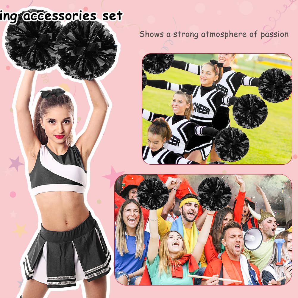 AYBUY Cheerleader Costume Accessories, Cheerleader Uniform Accessories with Pompoms Socks Headband and Cheering Sticks - Image 4